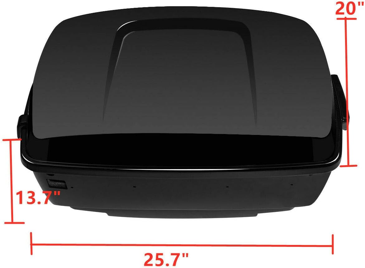 Vivid Black King Motorcycle Pack Trunk Luggage w/Backrest Rack Light Speakers Fit for Harley 2014-2025 Touring Road King Street Glide Special FLHXS Electra Glide Ultra Classic