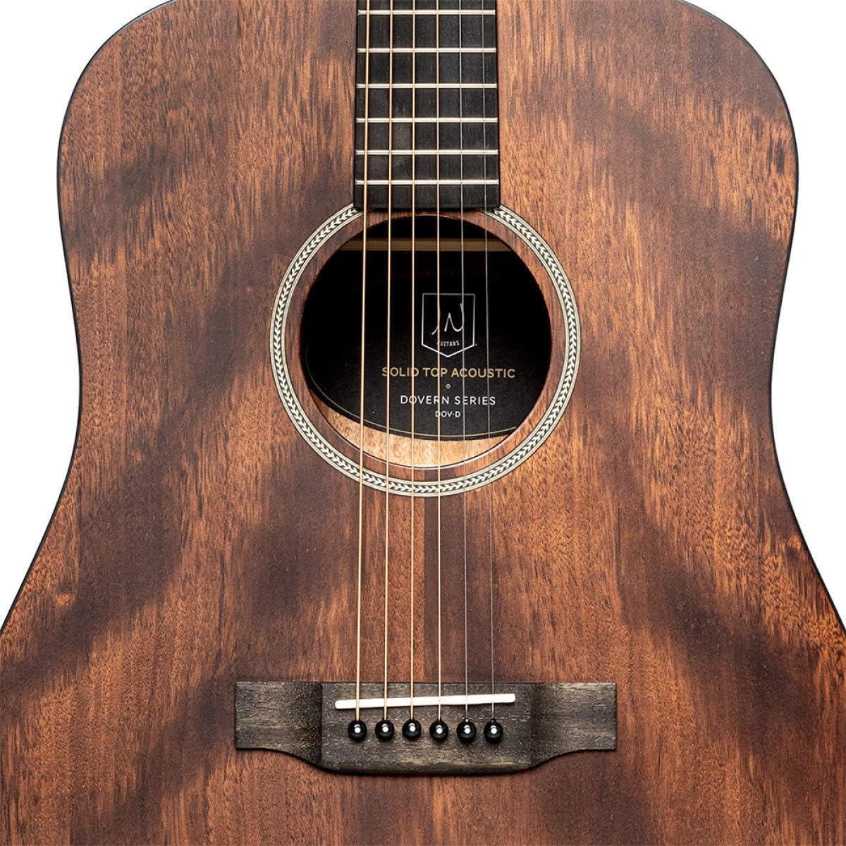 JN Guitars Dovern Series 6 String Acoustic Guitar, Right, Natural, Full (DOV-D)