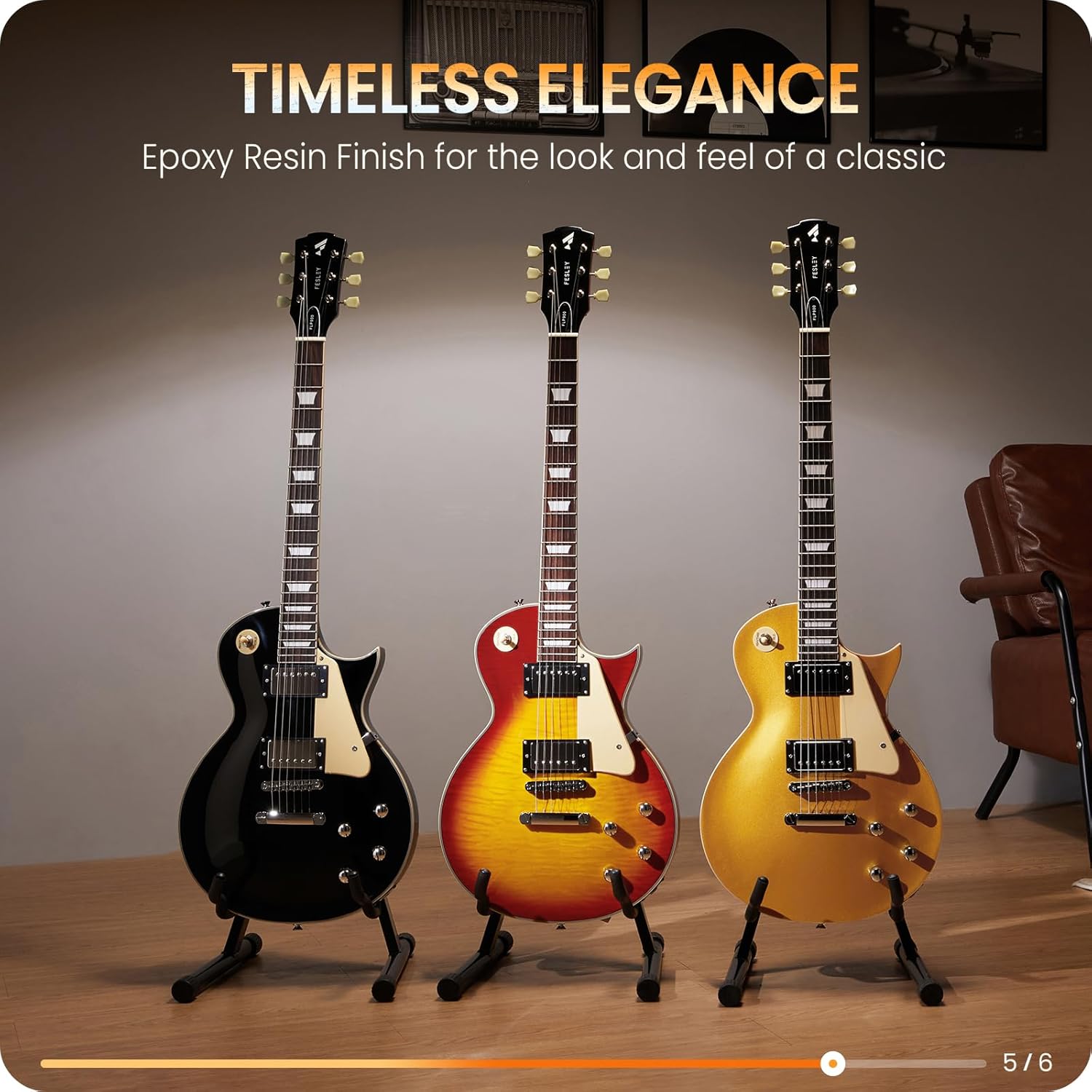 Fesley LP Electric Guitar with Arched Top:39