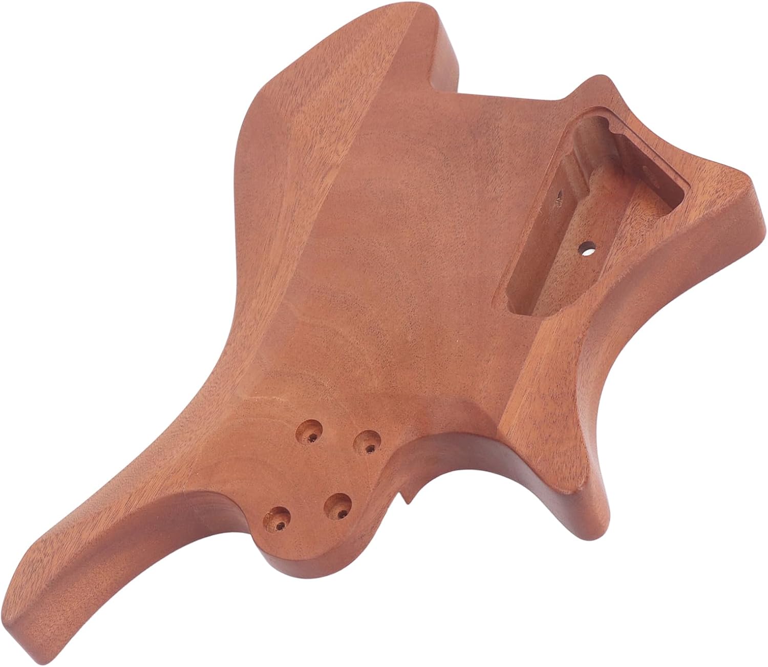 Mahogany Guitar, Unhed Electric Guitar, DIY 6 dless Parts, Polished Mahogany for Custom Builds with Prefabted Mounting Holes