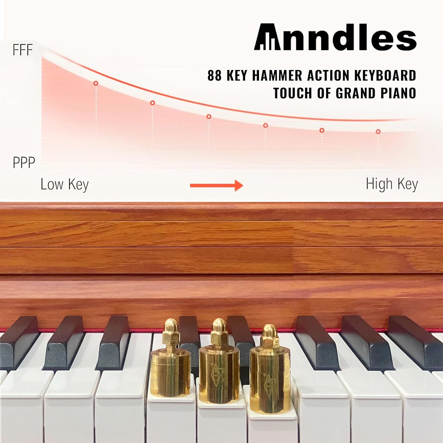 Electric Piano 88 Keys Digital Piano Weighted for Beginner Keyboard Piano Include Piano Bench Power Adapter Three Pedal Manual User (Wood Color)