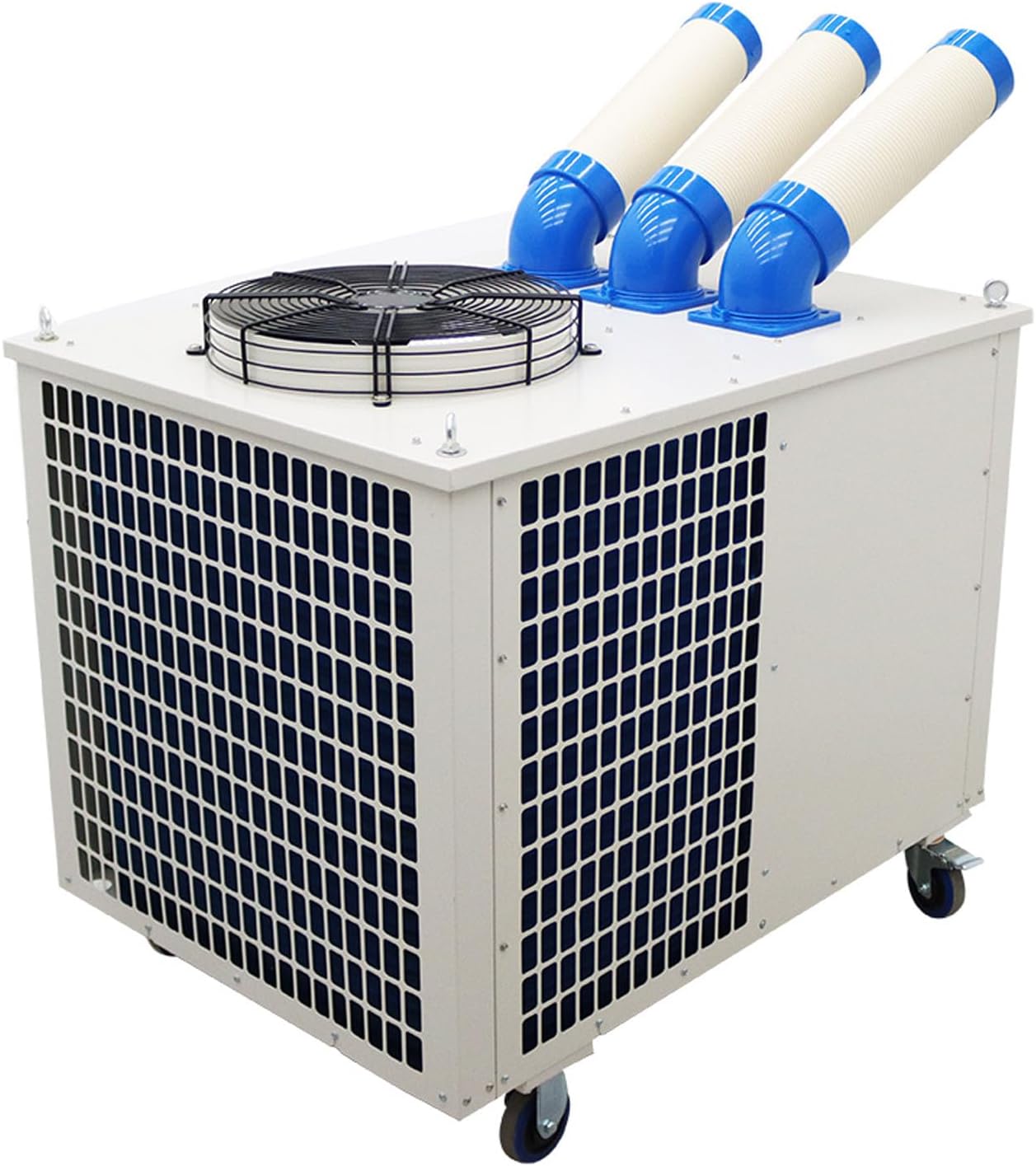 220V Industrial Air Conditioner Outdoor Air Conditioning Fan Equipment Three Tube 1550m³/h Blue