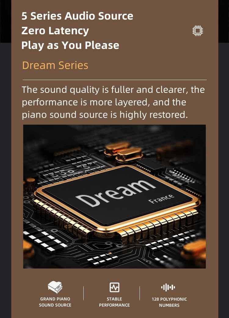 LANDTOM DDT-5130 88-Key Digital Keyboard Piano, Wooden Electric Hammer Weighted Full Size Keyboard Piano, with 3-Pedal, MIDI Connection, Multi-Functional Keyboard and Stand (Black)