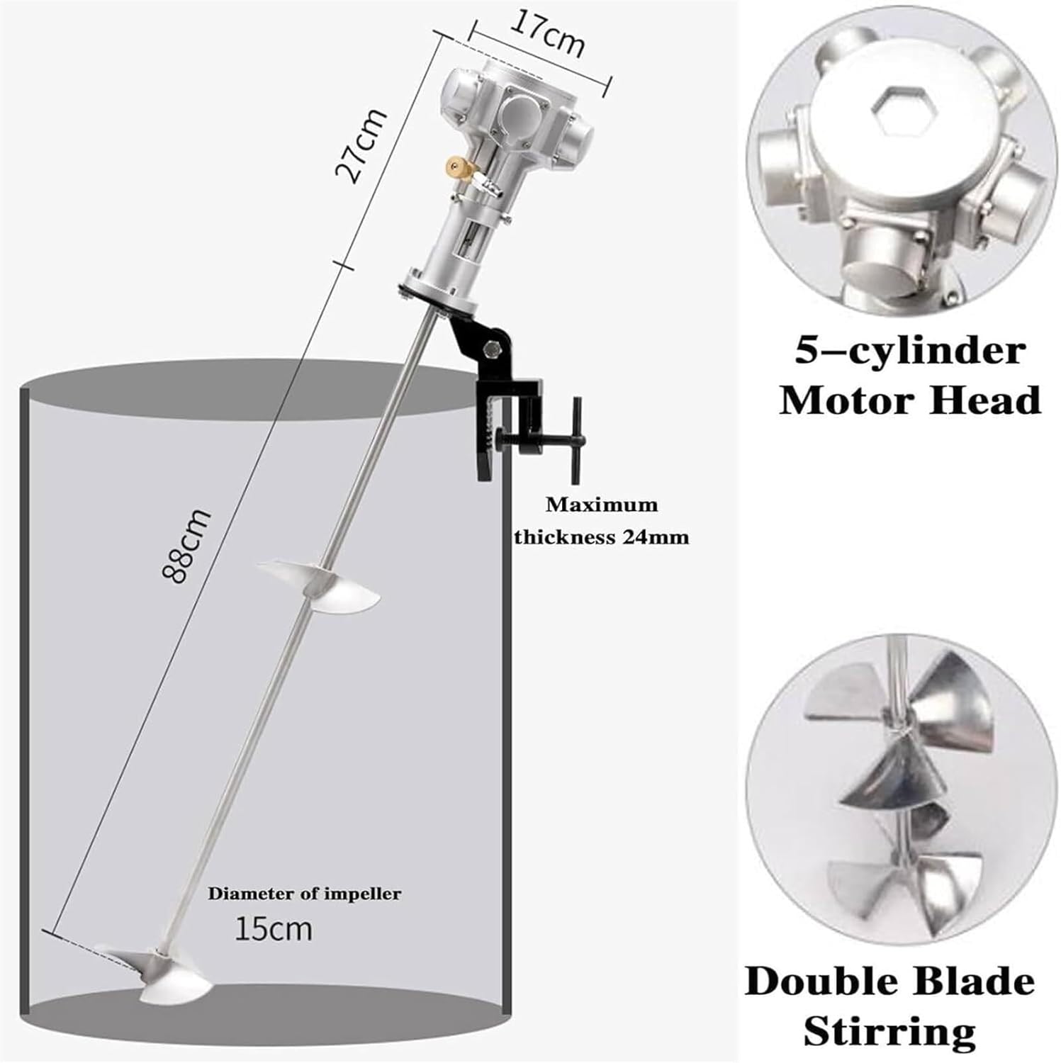 Pneumatic Paint Mixer, Electric Tank Mixer Machine, Air Agitator Paint Mix Tool, Paint Stirring Machine for Ink dye Mixing Machine