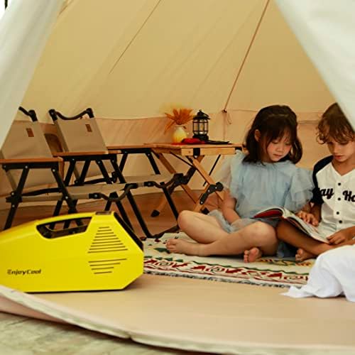 Portable Rotary Mini Air Conditioner,10' Cooling Down,Trucks & Solar Panel Charging,Perfect for Outdoor Events, Traveling, Car Camping,Yellow