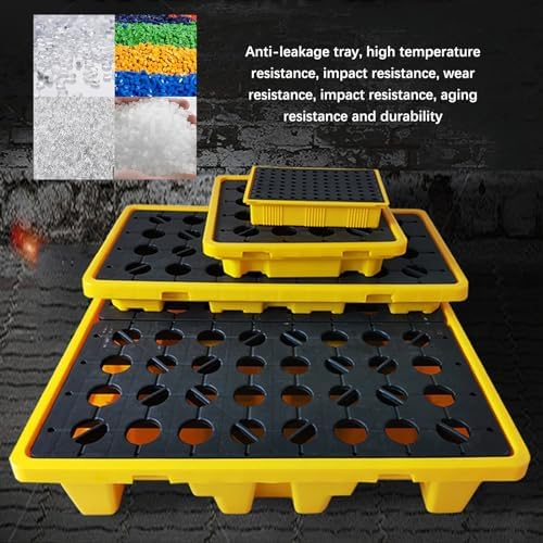 Oil Drum Tray,Spill Platform, Stackable Anti-Slip Spill Containment Platform, Modular Outdoor Warehouses Factory Garage Storage Oil Drums Spill Pallets, Polyethylene Leakproof Tray (Size :