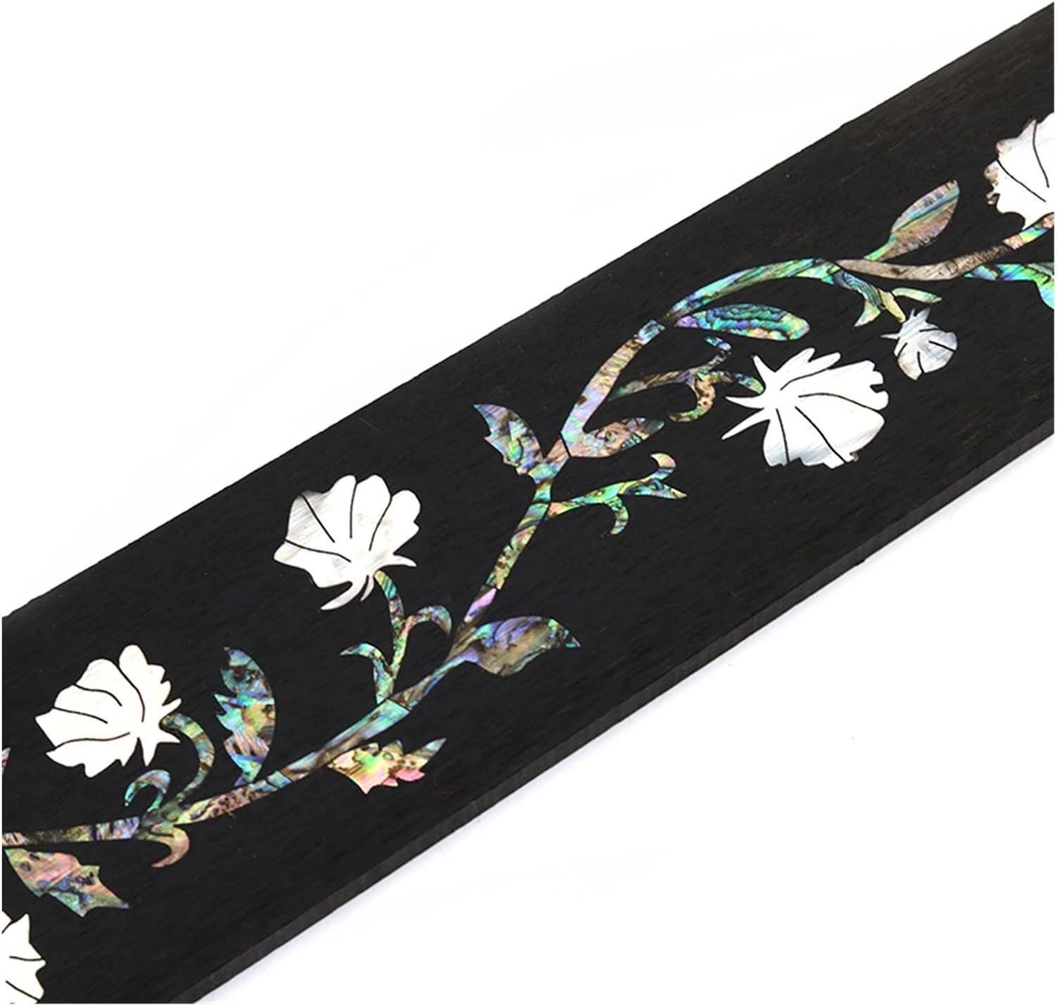 ZUZU Ebony Flower Vine Pattern Color Shell Mosaic Fingerboard Acoustic Guitar Fingerboard Guitar Making Wood Material Unfinished Guitar Neck