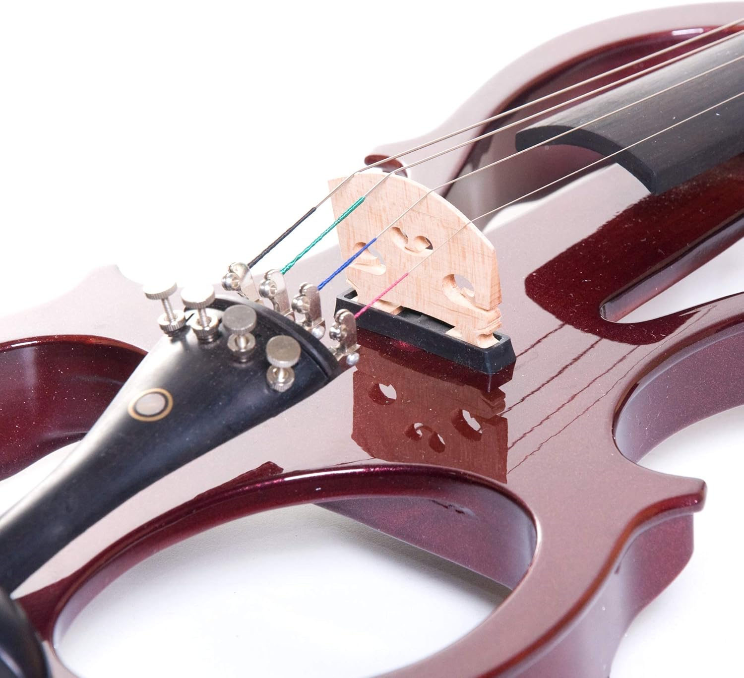 Cecilio 4/4 Full Size Electric/Silent Violin, Mahogany Metallic Varnish, Hand-Carved Maple Body, Full Set with Case, Headphones, Electric Violin Kit for Beginners & Professionals