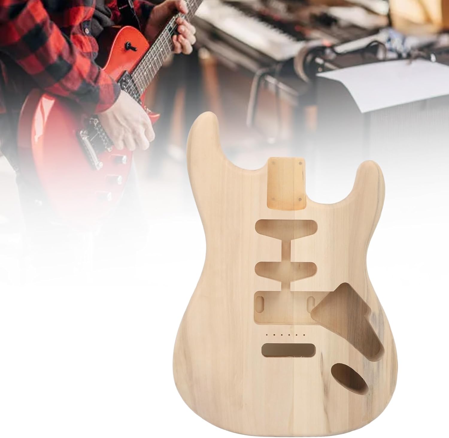 Electric Guitar Body Poplar Wood Unfinished Replacement ST Style Standard HSH Route