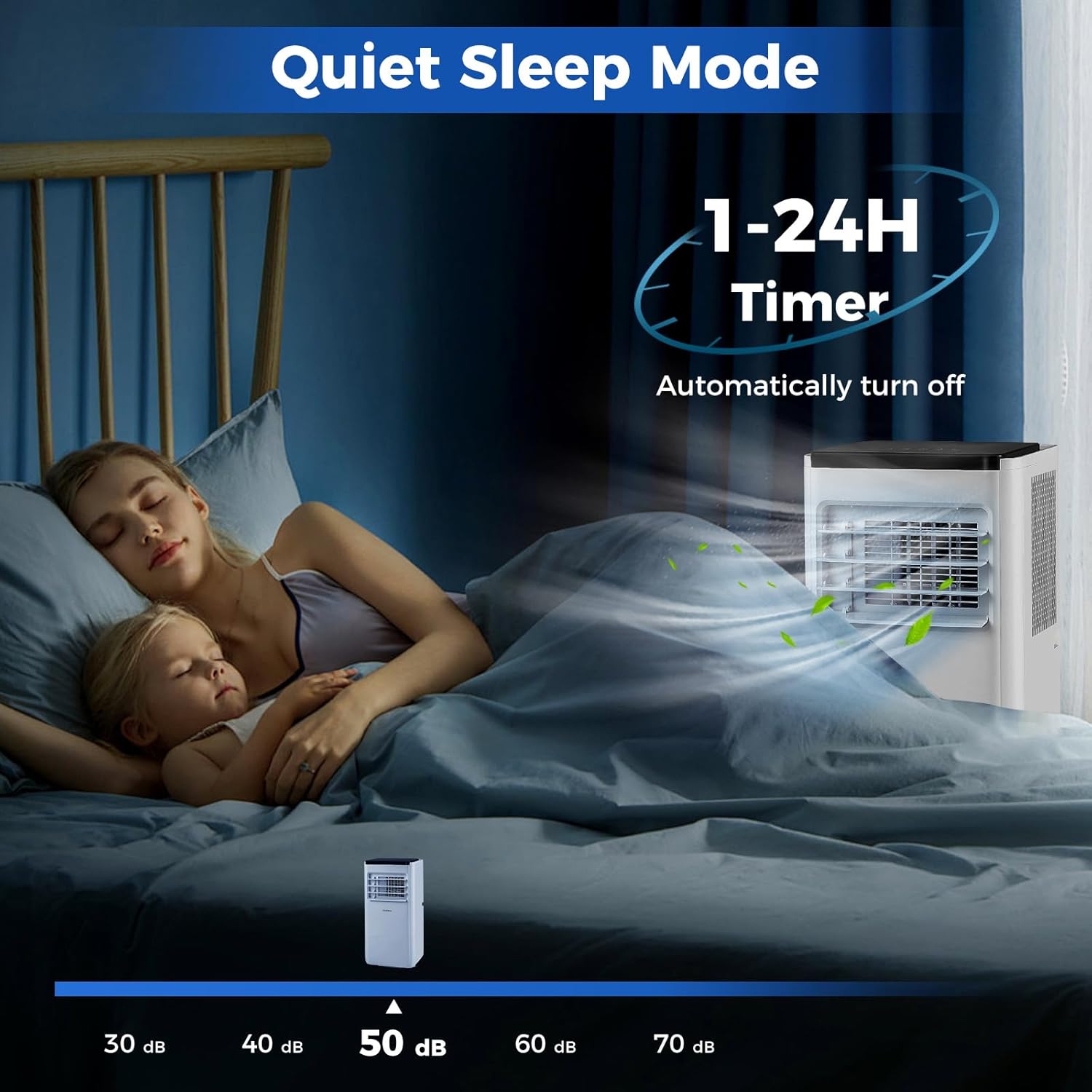 KOTEK Portable Air Conditioners, Cools up to 350 Sq.Ft, 4-in-1 AC Unit for Bedroom with Auto Mode, Dehumidifier, Child Lock & Installation Kit, Room Air Conditioner Portable for Home Office (10000BTU)