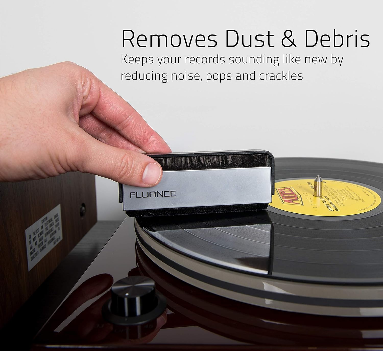 Fluance Vinyl Record Accessory Kit with Record and Stylus Anti-Static Carbon Fiber Brushes and Record Weight (VB52RW03)