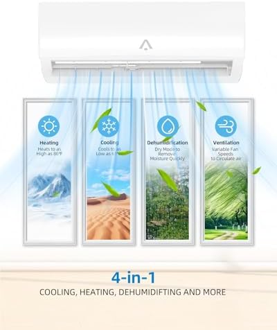 20K BTU Dual 2 Zone Mini Split Air Conditioner, 20 SEER2 12000 + 12000 BTU Wifi Enabled Ductless Mini Split AC with Pre-Charged Condenser, Heat Pump & 16ft Installation Kits, 208-230V