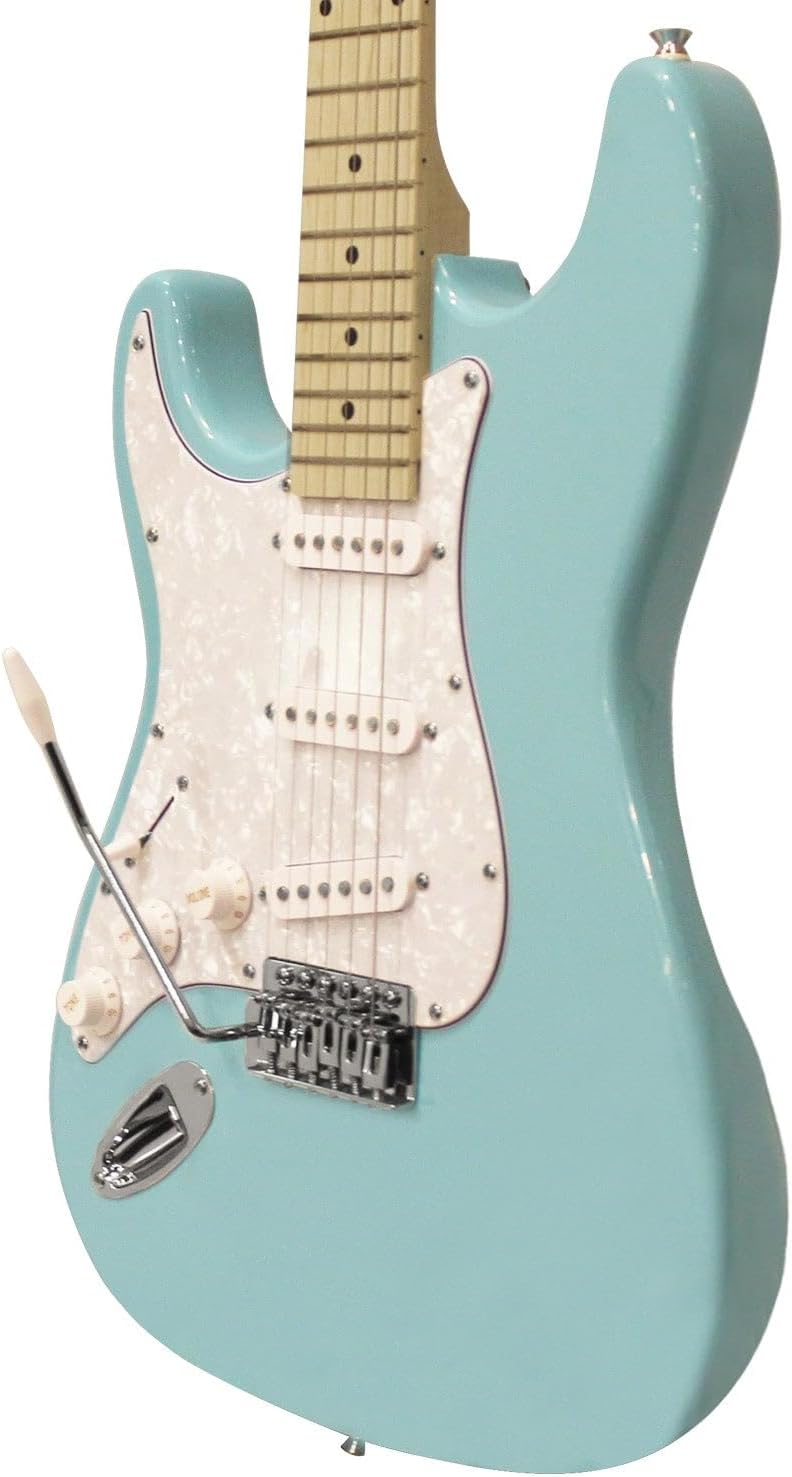 Sawtooth Black ES Series Electric Guitar w/Black Pickguard - Includes: Accessories, Amp & Gig Bag