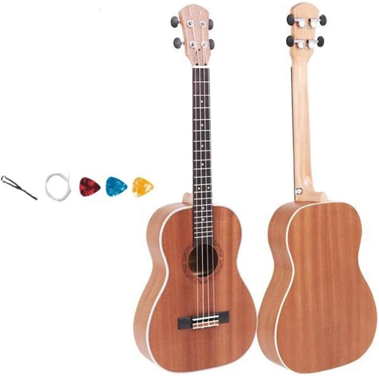 Adult Ukulele Ukulele 30 Inch Sapele Mini Electric Bass Acoustic Guitar 4 String Ukulele Mounted Pickup Travel Guitar Music Guitar(A)