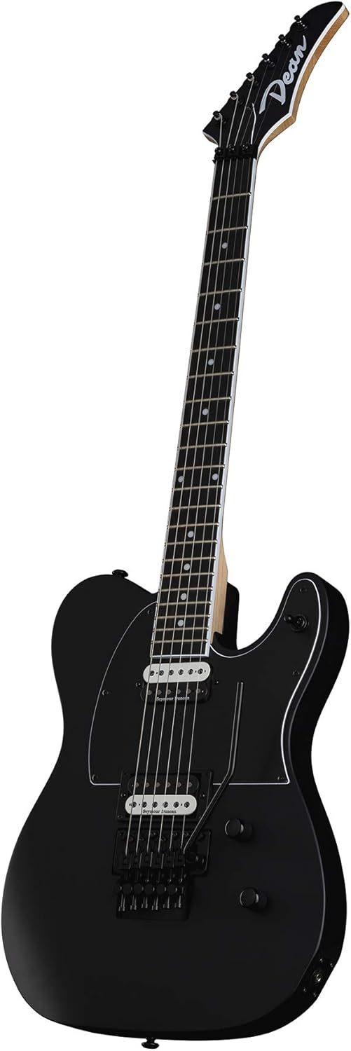 Dean Nash Vegas Select Floyd Flat Top Electric Guitar, Black Satin, NV SEL F BKS