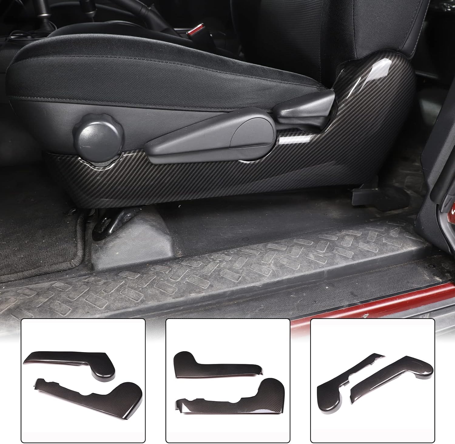 Aunginsy Car Side Seat Trim Panel Cover Bezel Compatible with Toyota FJ Cruiser 2007-2021 Car Side Seat Track Cover Driver Passenger Side Seat Panel Decorative Bezel Cover ABS Interior Accessories