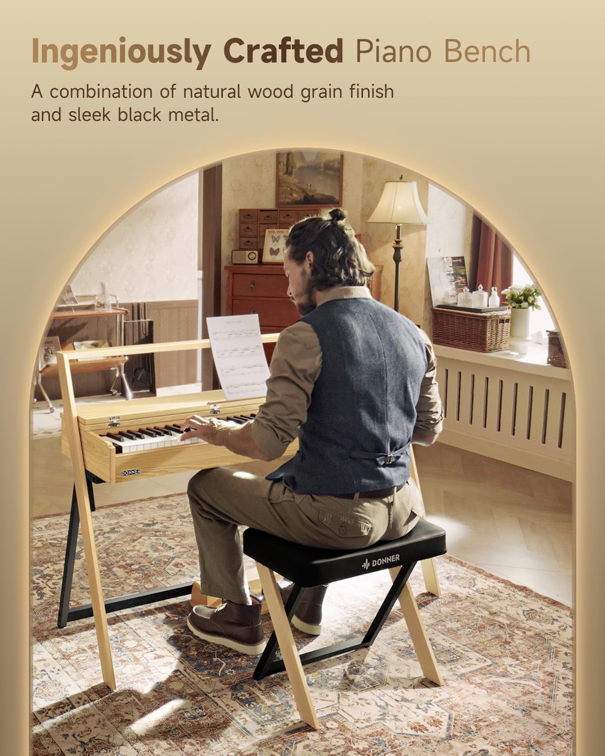Donner DDP-80 Digital Piano+Donner Piano Bench DKB-300