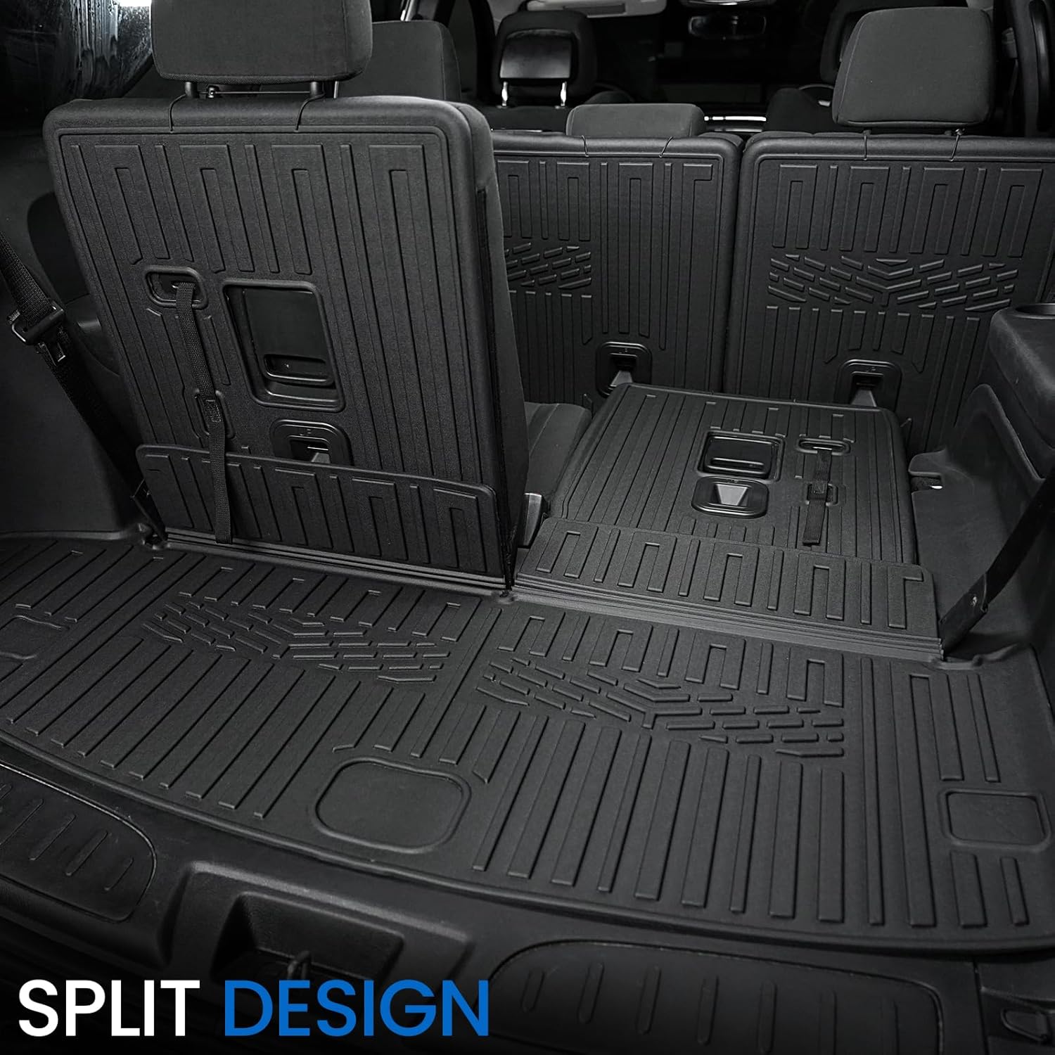 Floor Mats Set for 2016-2026 Dodge Durango (Only for 6 Seats with Captain Chairs), All Weather TPE Backrest Mat Trunk Mat Cargo Liner Door Sill Guards Accessories (6 Seats Floor Mats Set)
