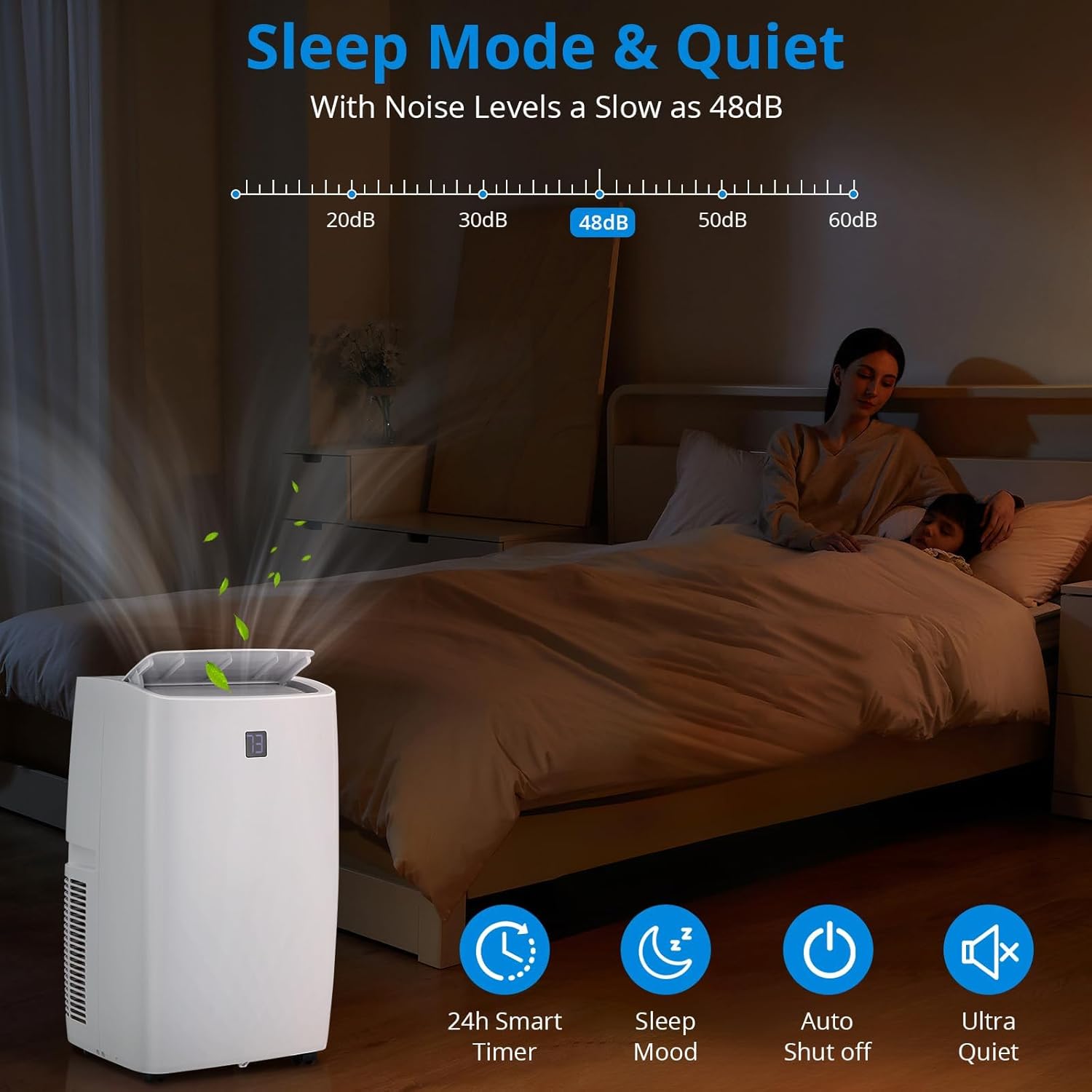 12000 Btu Portable Air Conditioners with Dehumidifier and Fan Mode, Portable AC Unit with Remote Control/LED Display, Cooling for Rooms Up to 550 Sq. Ft., 24H Timer & Quiet Operation for Home Office