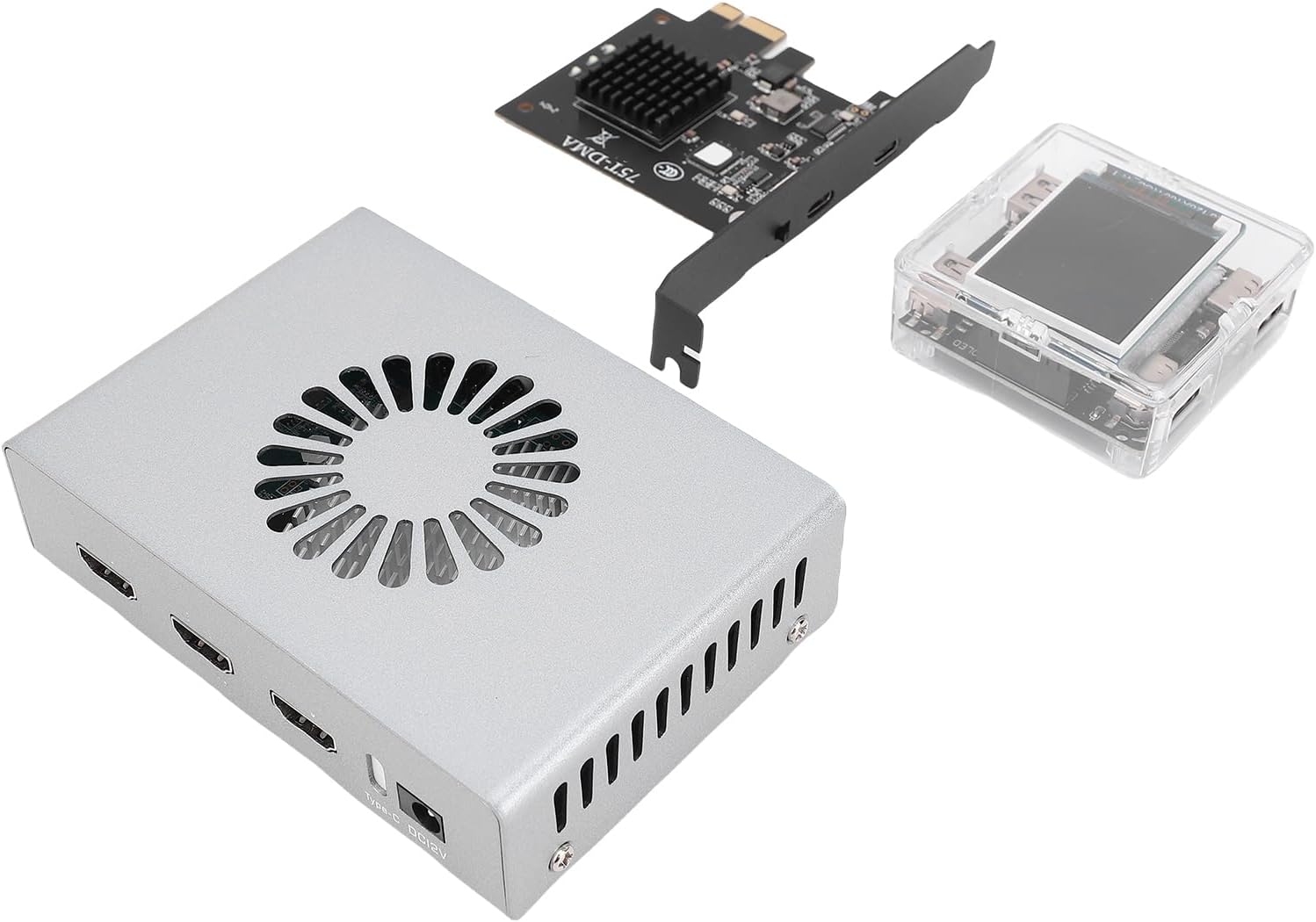 DMA Fuser Complete Kit 3840x2160 60Hz Keyboard Controller Overlayer Synthesizer, Aluminum Alloy Interface for Gaming Console, Dual Machine Access Support