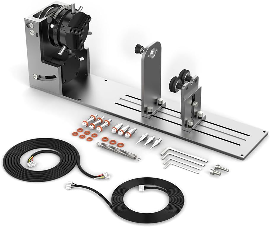 NEJE R6 Individual A-Axis 9-in-1 Rotary New Micron-Level Rotary Attachment for Laser Engravers, Quick Operation Chuck Roller Rotary Laser Engraver Engraving Accessories
