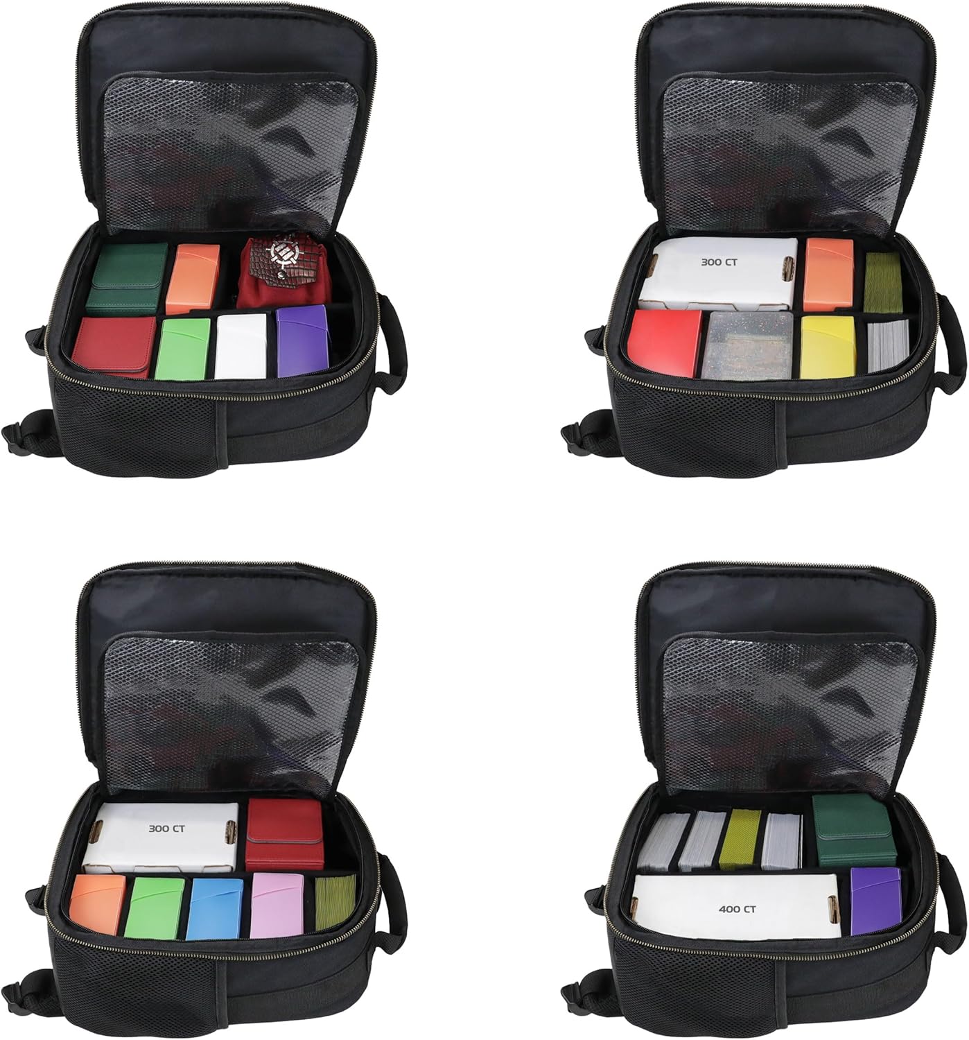 ENHANCE Small Card Backpack with Card Defender Screen, Customizable Interior, Storage for Dice Bag, Sleeves, Deck Boxes - TCG Backpack with Playmat Holder, Compatible with Magic the Gathering, Lorcana