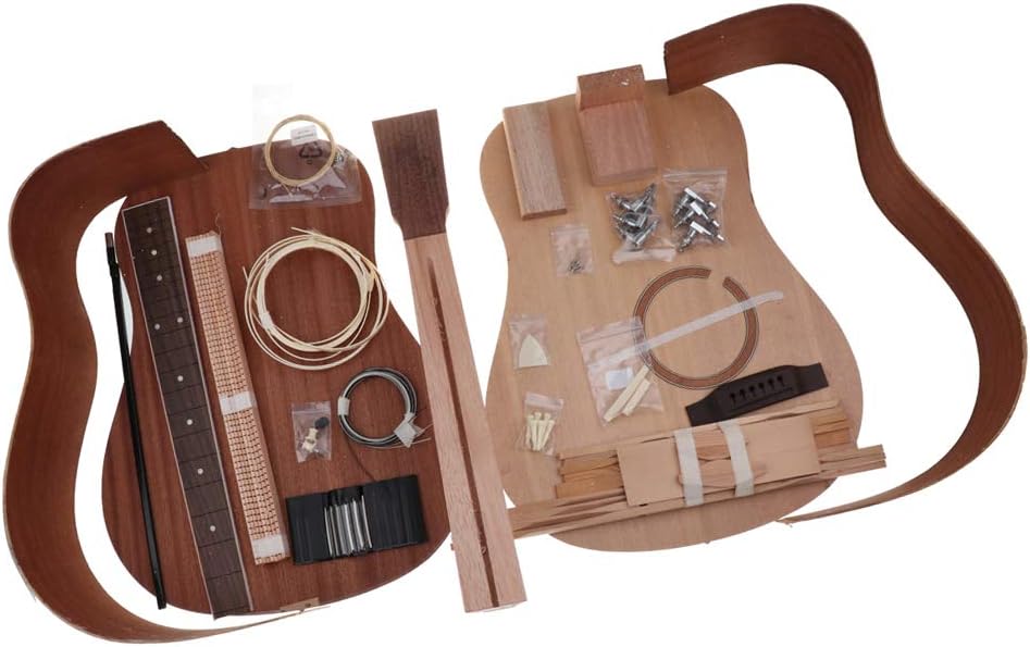 DIY Acoustic Guitar Kit 41 Inch Spruce Wood Build Your Own Instrument Complete Assembly Set for Beginners Adults