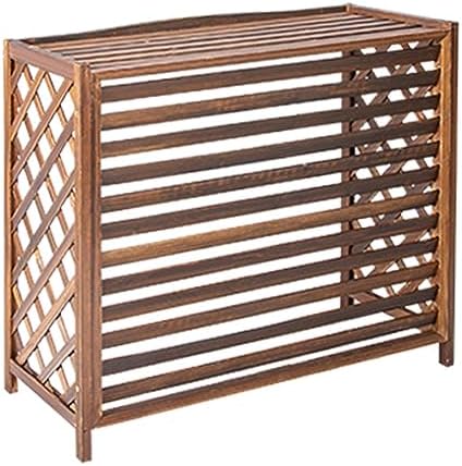 Air Conditioner Covers for Outside Units Fence Solid Wood Material Shutters Privacy Screen Outdoor Hide Air Conditioner Rainproof and Sunproof (Size : Small)