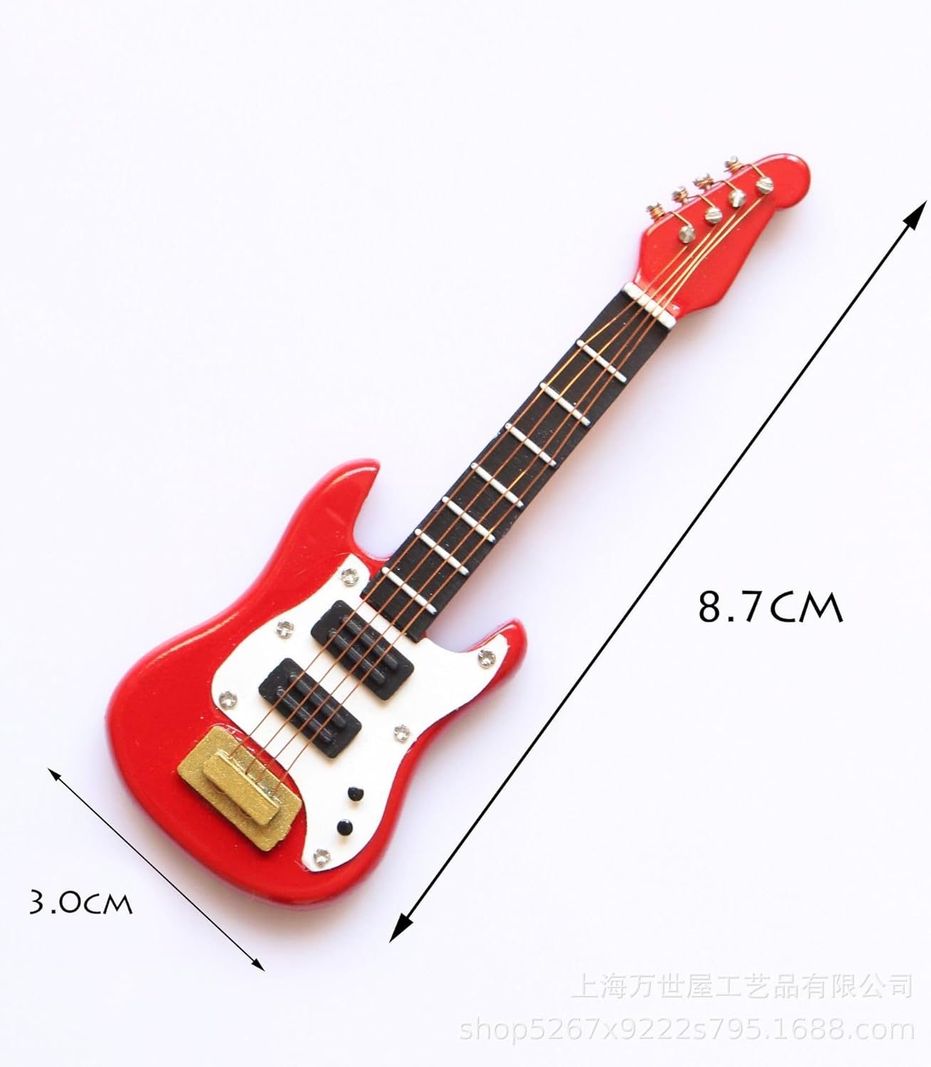 Electric Guitar Fridge Magnet - High Simulation Basswood and Resin Decoration for Refrigerators, Cabinets, and Metal Surfaces (Red)