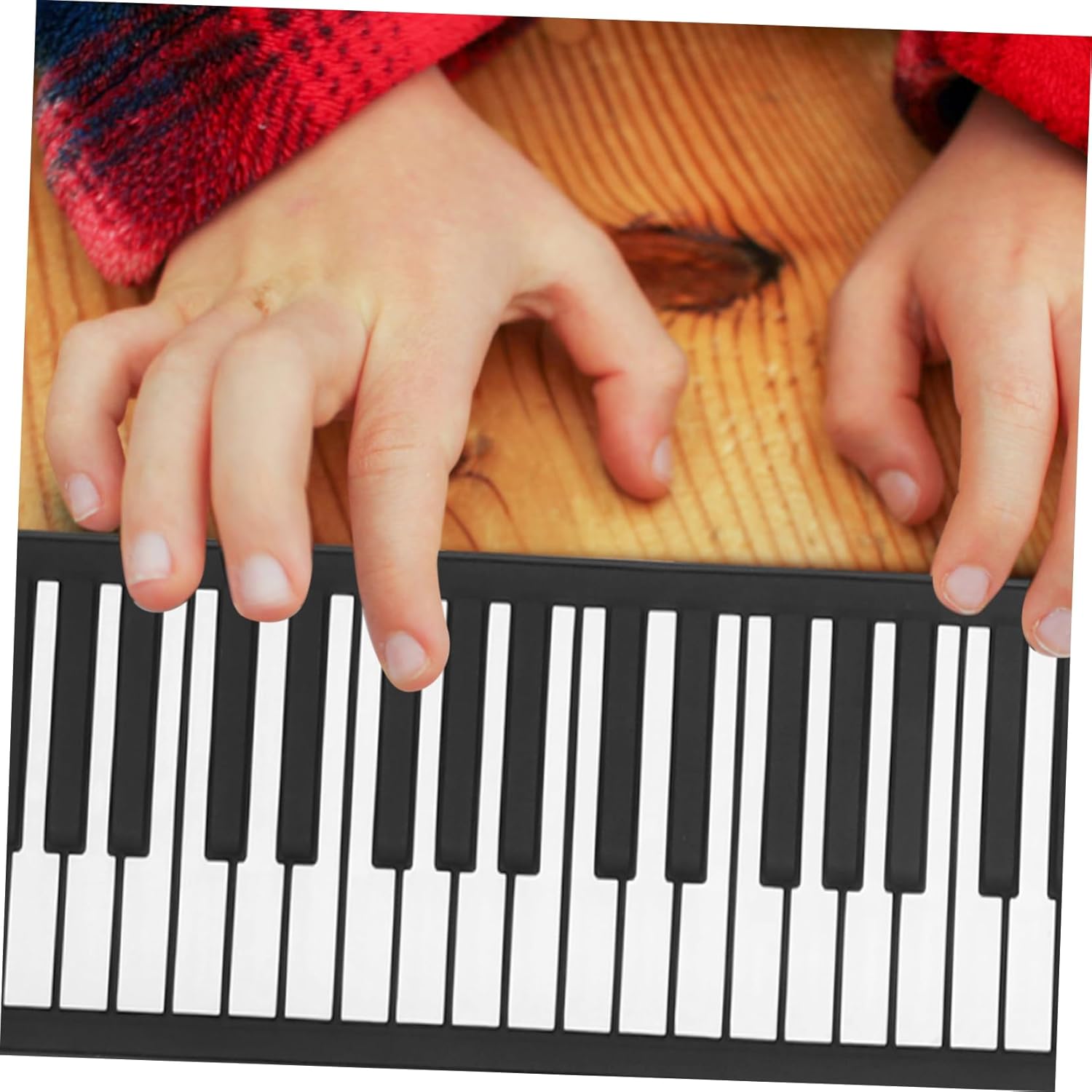 61 Key Hand Rolled Electronic Piano Roll up Portable Digital Keyboard Foldable Piano Speaker Headphone Jack