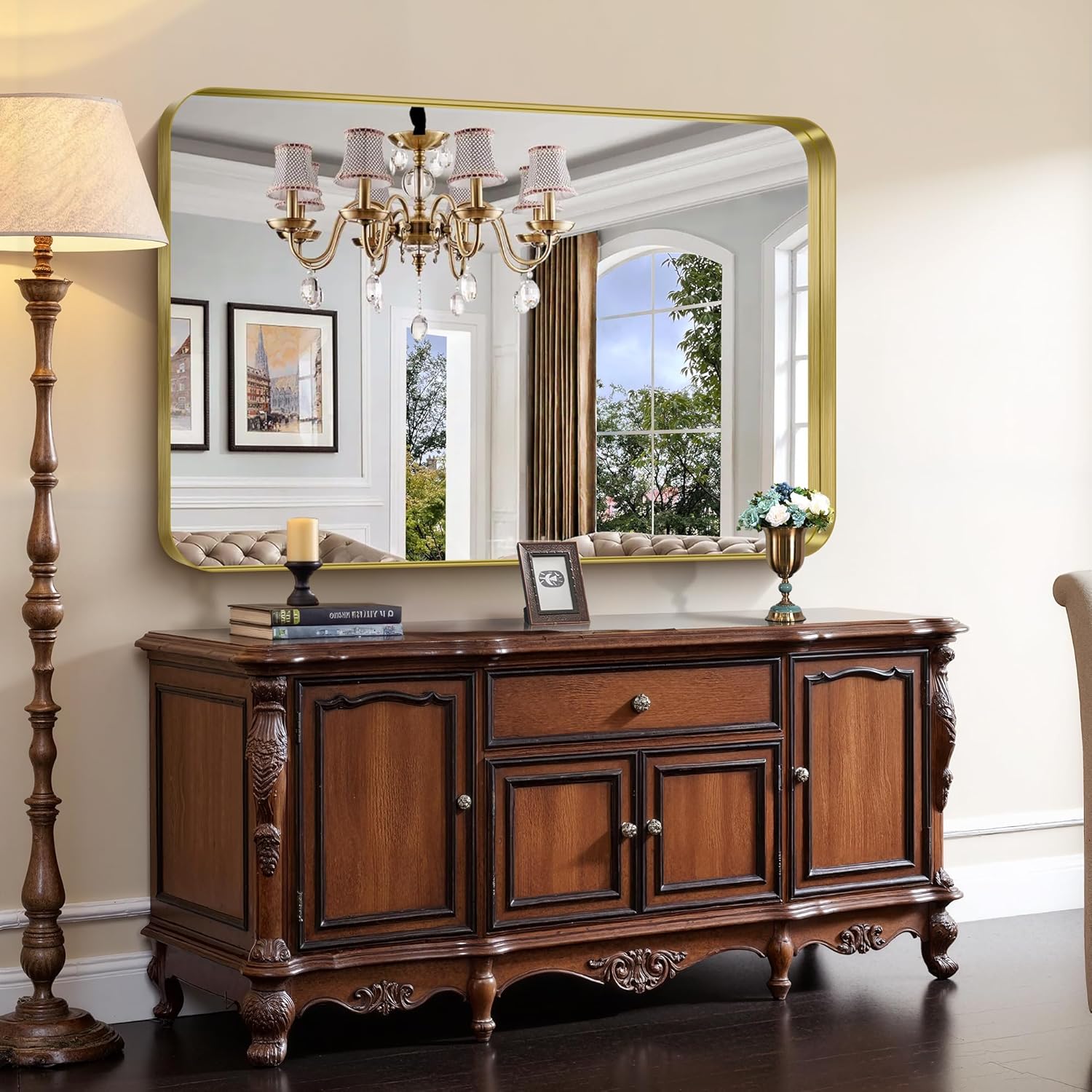 CIRCUMI Gold Bathroom Mirror, 36