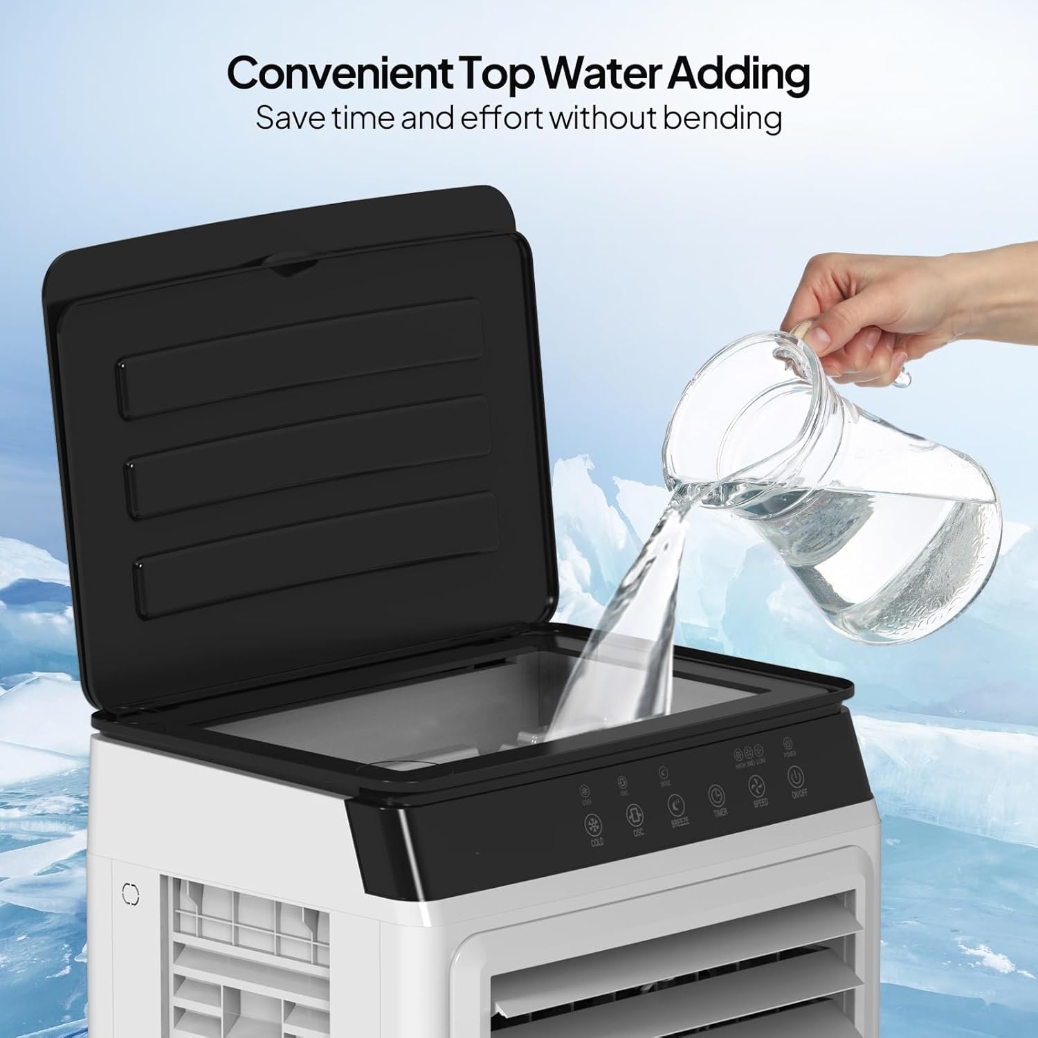 Bonnlo 2300 CFM Swamp Cooler with Remote Control, 3-In-1 Portable Evaporative Air Cooler, Fan & Humidifier with 7.9 Gal Water Tank, 12H Timer, Top Water Adding for Outdoor & Indoor Use