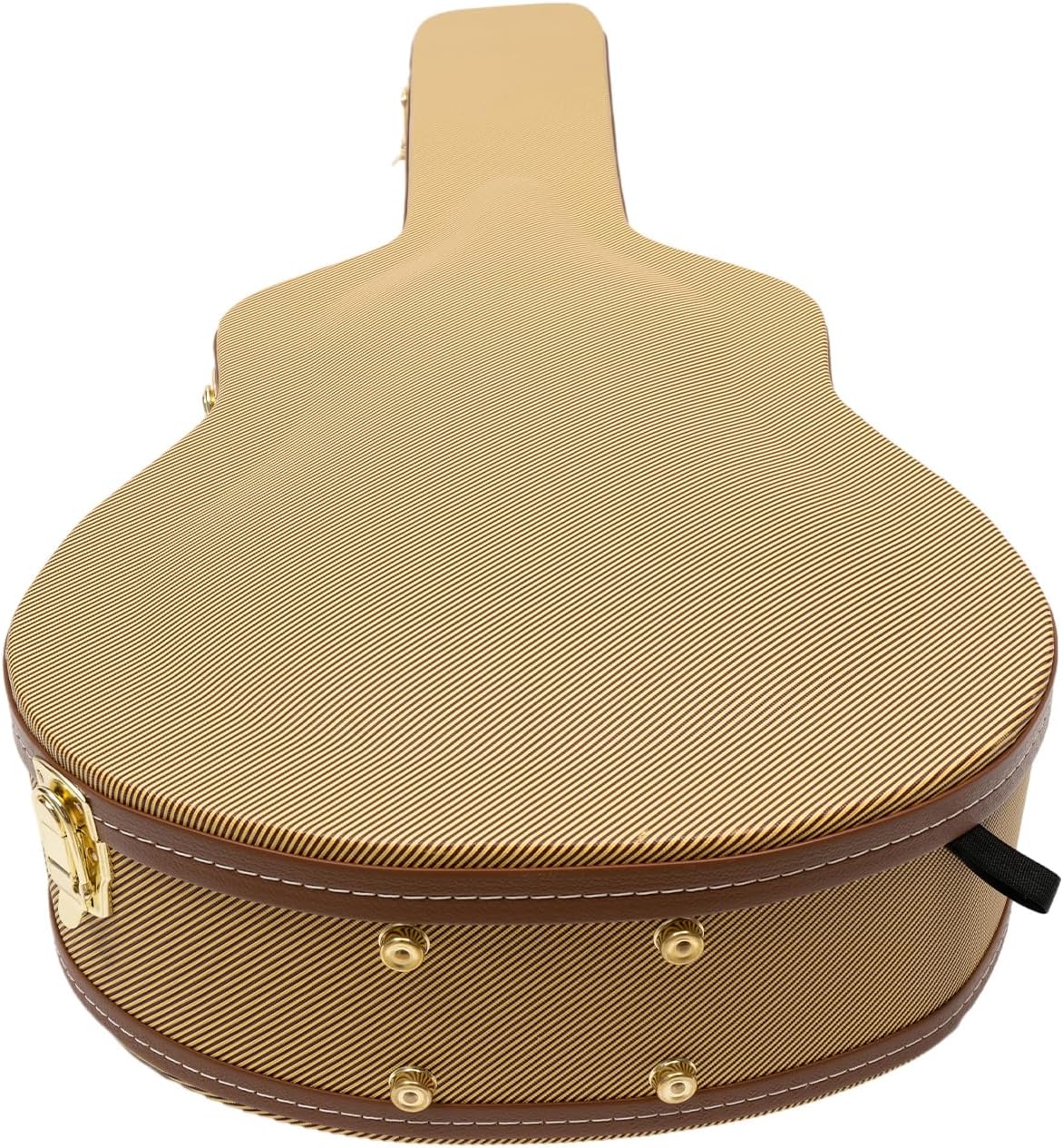 Wooden Guitar Case,Electric Guitar Hard Case,Iron Latches, Sponge Lining, Metal Feet, 41'' Guitar Storage Space Electric Guitar Wooden Hard Shell Lockable (Yellow+Brown)