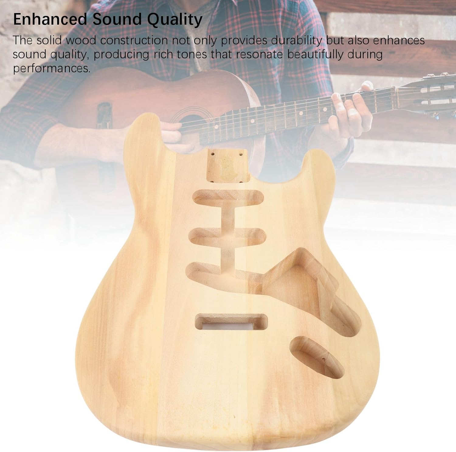 Body of an Electric Guitar That Is Not Completed Crafted Walnut Wood Electric Guitar for Various Playing Styles