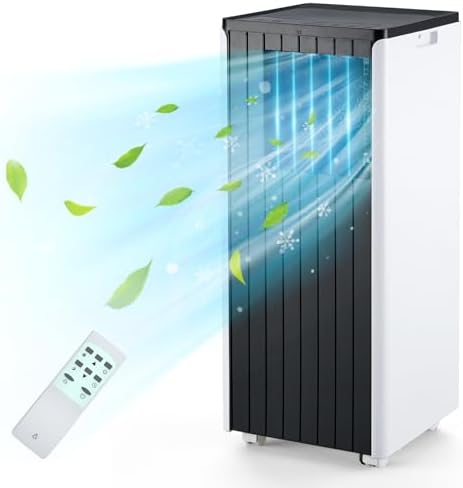 8000BTU Portable Air Conditioner New Model, Efficient Cooling for Small to Medium Rooms, Compact and Lightweight Design, Easy to Move with Wheels, Quiet Operation, Includes Window Venting Kit for Quic