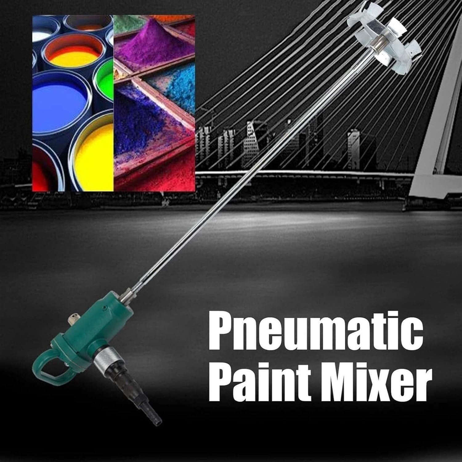 Pneumatic Paint Mixer Stirrer, Handheld Paint Stirring Machine, Coating Agitator for Paint Dye Hydrosol Mixing