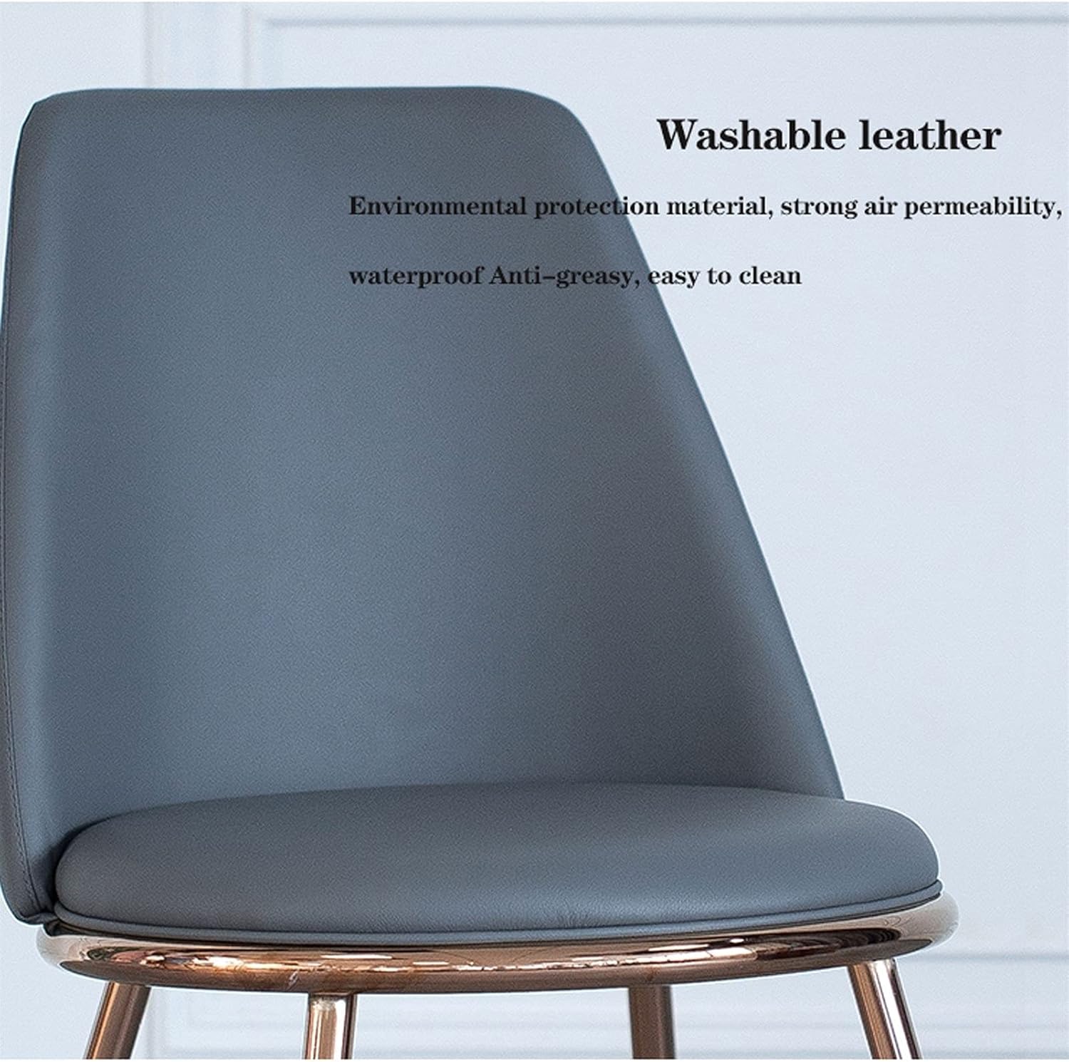 Modern Kitchen Dining Room Chairs Water Proof PU Leather Dining Chairs with Metal Legs Soft Cushion Seat and Back for Office Lounge Kitchen Bedroom (Color : Yellow)