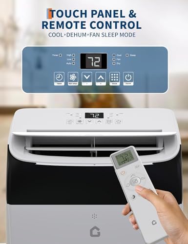 14,000 BTU Portable Air Conditioner for 750 Sq.Ft - 3-in-1 AC Unit with Cooling, Dehumidifier & Fan Modes, Remote Control, Timer & Ultra-Quiet Operation for Home/Office