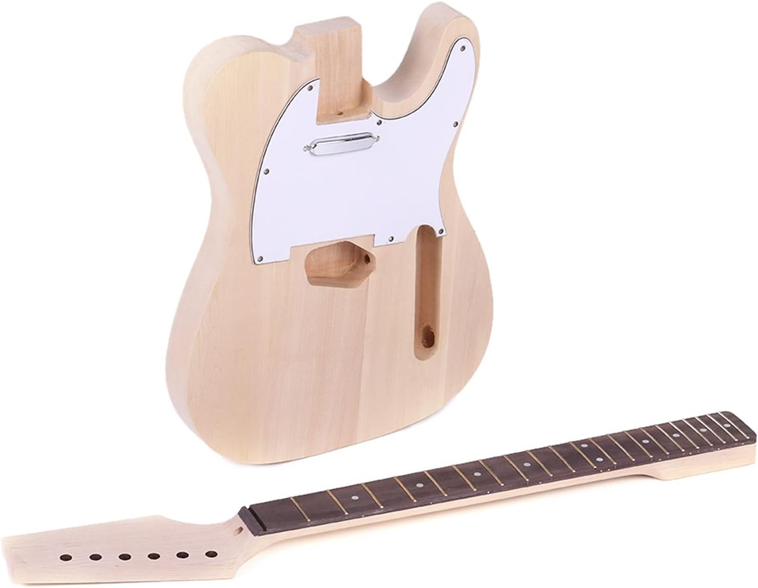 Unfinished Guitar Kit Unfinished Electric Guitar DIY Kit Basswood Body Maple Neck Rosewood Fingerboard and Guitar Parts Handmade ​Guitar Body