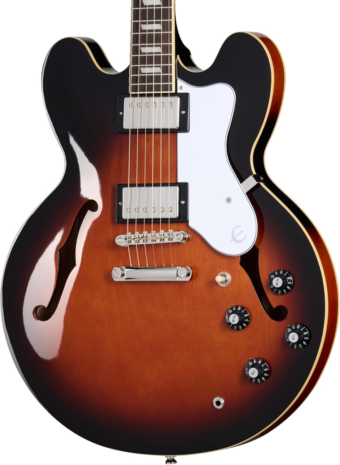 Epiphone Inspired By Gibson Bonehead Riviera, Dark Tobacco Burst with Case