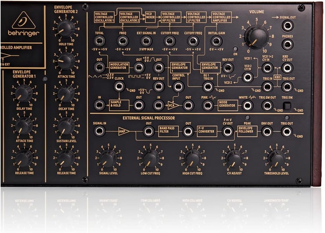 Behringer K-2 Analog and Semi-Modular Synthesizer with Dual VCOs, Ring Modulator, External Signal Processor, 16-Voice Poly Chain and Eurorack Format