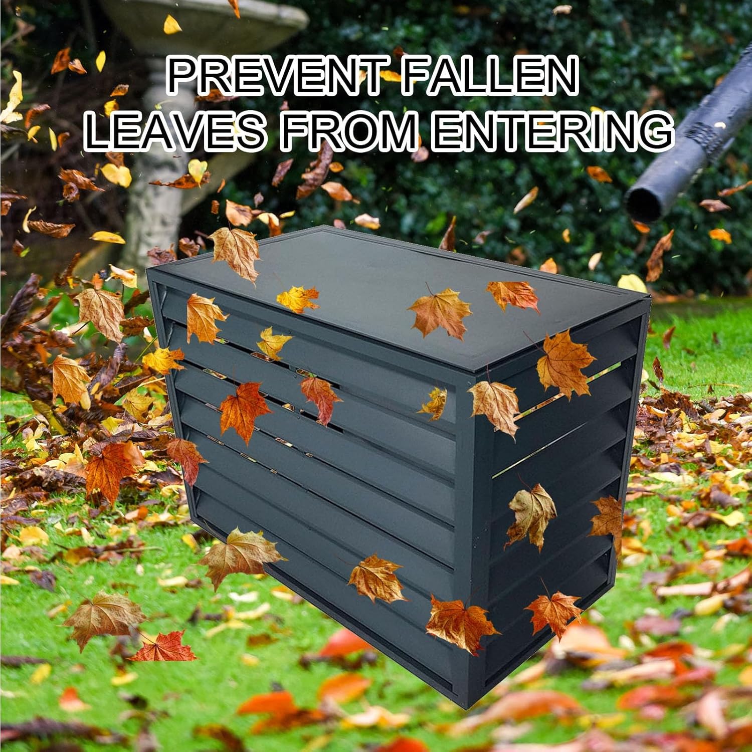 Aluminum Ac Unit Covers Outdoor, Privacy Screens Fence Panels for Air Conditioners Trash Bins, Isolate Pets, Fallen Leaves, Anti Theft(Gray,110cm)