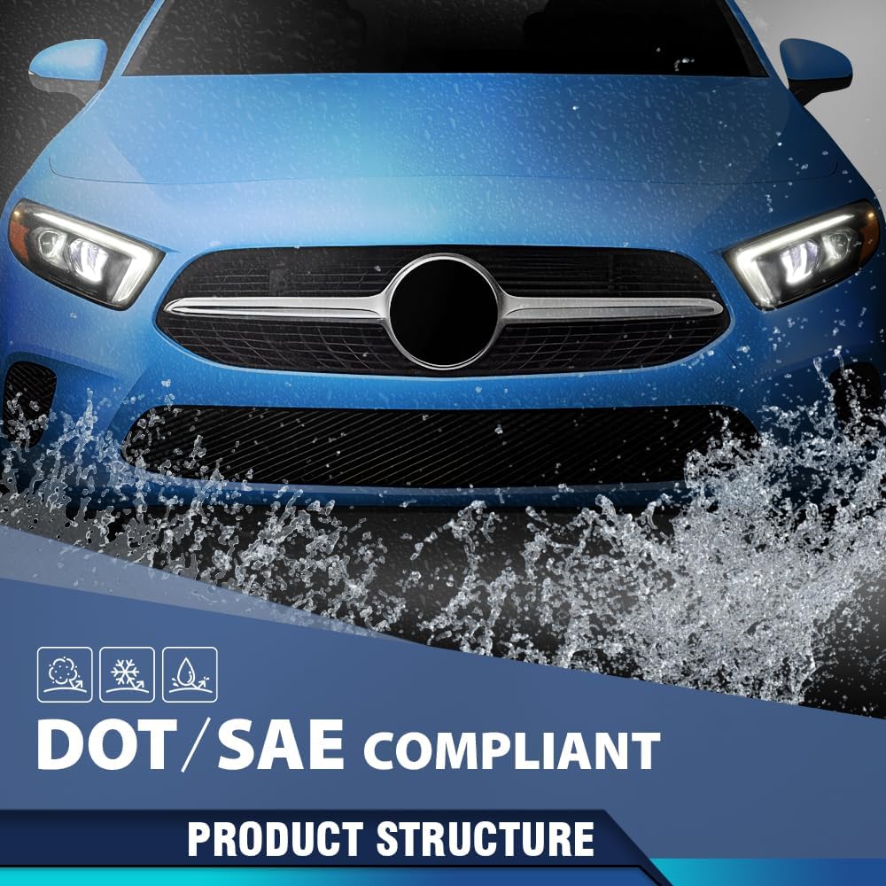 PIT66 LED Front Headlight Headlamps Assembly Right side Compatible with Benz W177 A Class A220 A250 2019-2022 Without modules, ballasts and other extra accessories A1779066001, A1779061603 Clear Lens