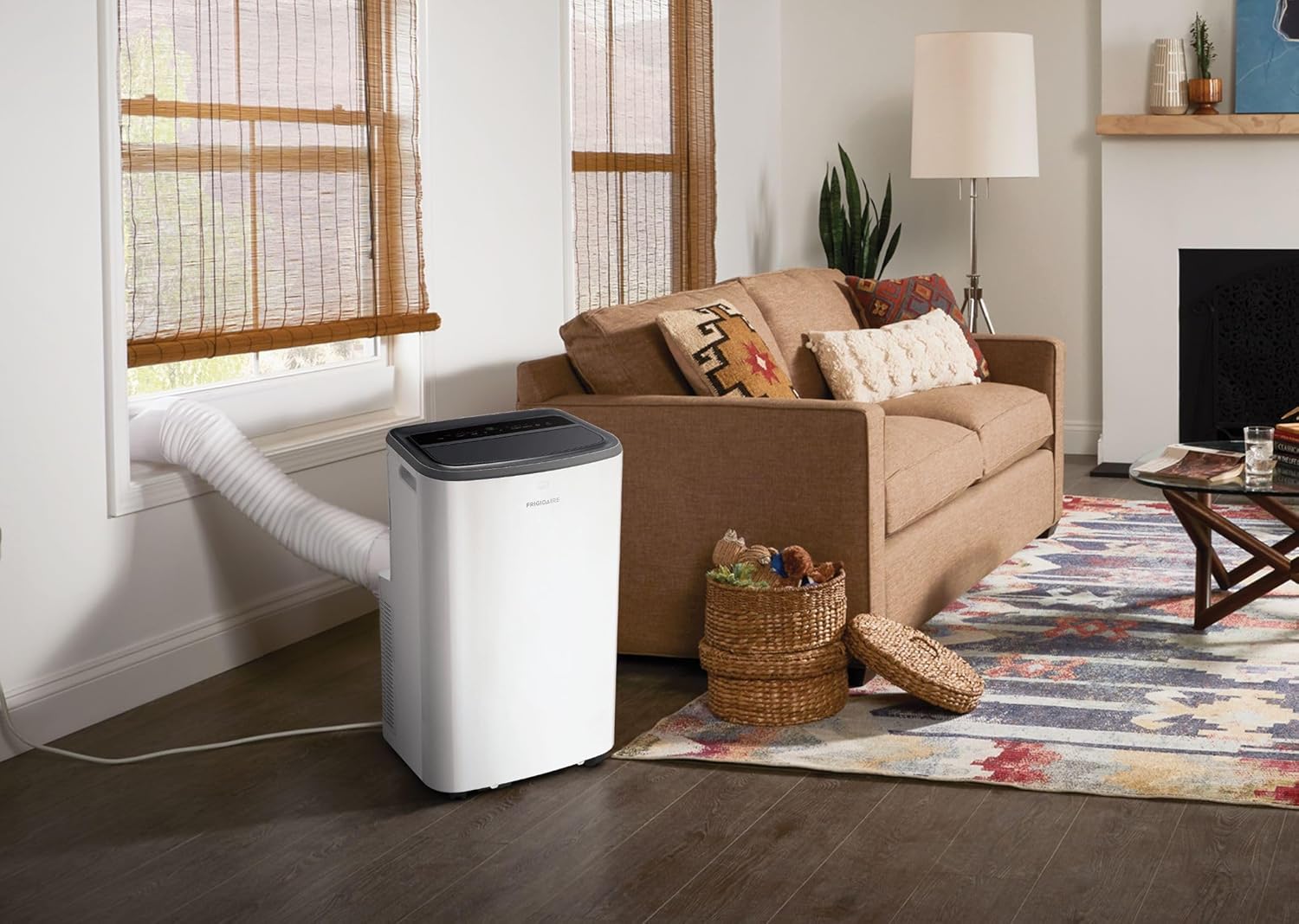 Frigidaire FHPW142AC1 Portable Air Conditioner, 14K BTU (ASHRAE) / 10K BTU (DOE) with Multi-Speed Fan/Dehumidifier Mode/Built-in Air Ionizer/Washable Filter/Works with Alexa/Wi-Fi Connected, in White