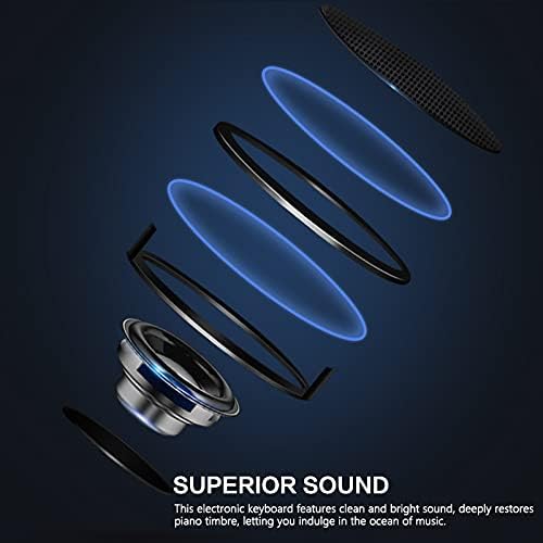 61 Key Keyboard Piano, Portable Electric Piano Keyboard w/LCD Screen, Built-In Speakers, Headphones, Stand, Stool, Music Rest, Microphone, 300 Timbres, 300 Rhythms