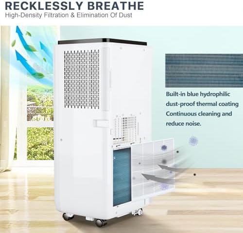 Portable Air Conditioner | 10000 Btu for Large Rooms Up to 450 Sq. Ft. | 3 Modes, Remote Control, and Installation Kit Included | Ideal for Home Cooling