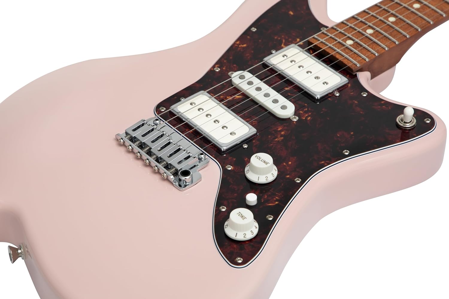 Electric Guitar JZ FRO Shell Pink Gloss Handmade in Japan MIJ Roasted Flame maple Neck Stainless Steel Frets Gotoh Bridge Gotoh Locking Tuner 6 Strings Modern C Neck For All Levels