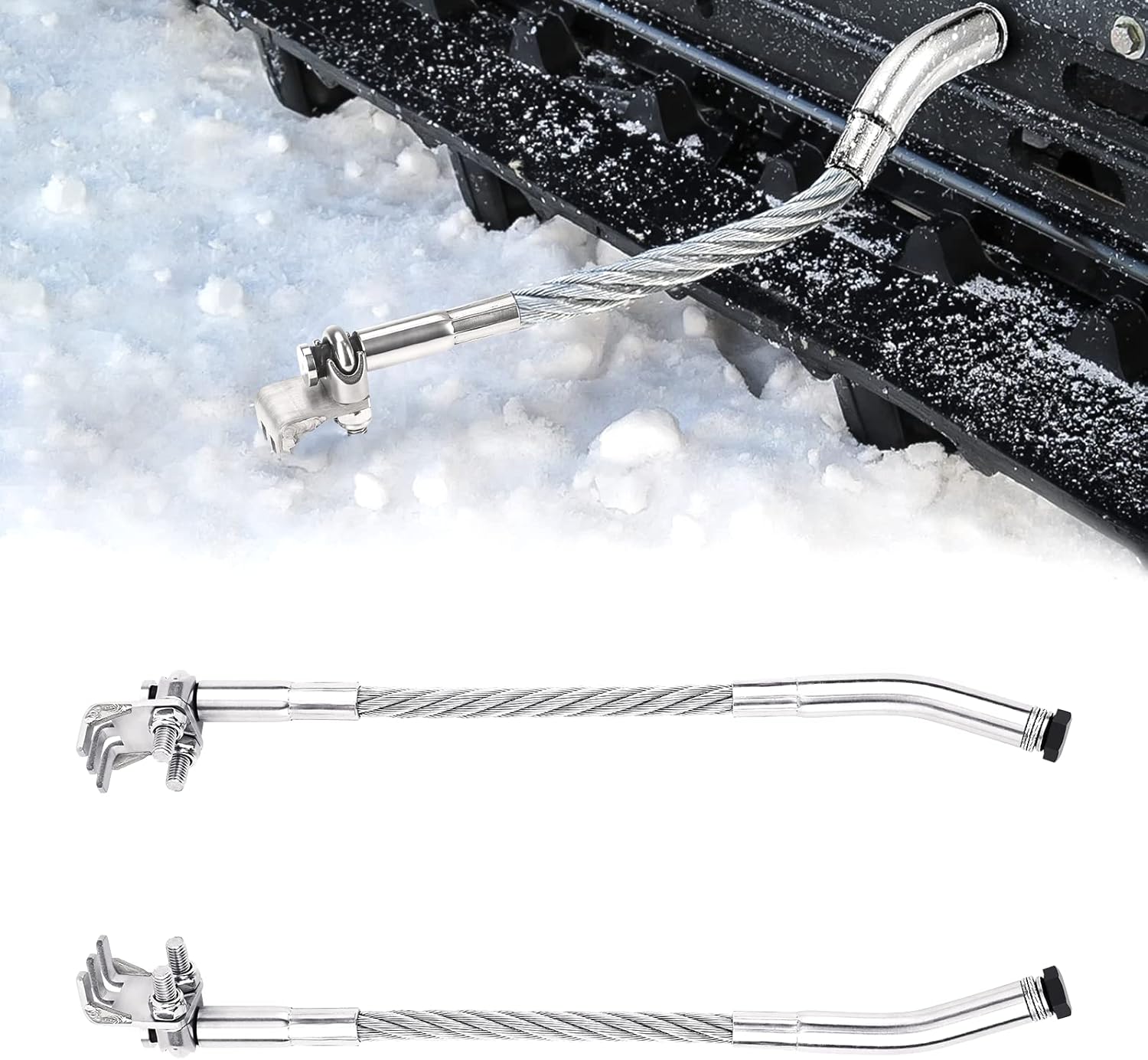 KEMIMOTO 4Pcs Snowmobile Ice Scratcher Kit Compatible with Polaris Arctic Cat Ski-doo Reverse and Non-Reverse Gear Equipped Universal Snowmobiles Scratchers with Claw Replacement Accessories 2 Set