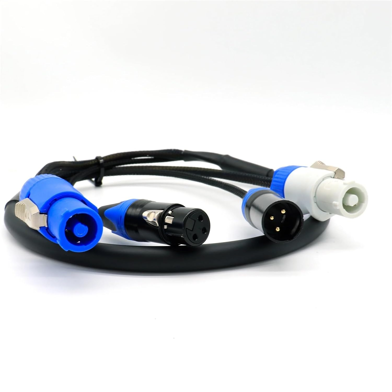 Flexible XLR Combo Cable 1m 1.5m 2m 3m 5m Power Con DMX Combo Cable 3 x 1.5mm² for Stage Lighting Moving Head(5 Meters)