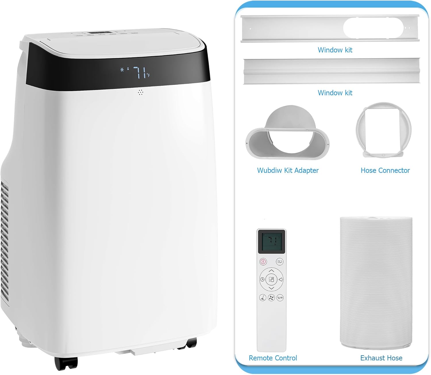 GARVEE 10000 BTU Portable Air Conditioners with Remote Control for Rooms, 3 in 1 Portable AC Unit with Cooling/Dehumidifying/Fan Mode